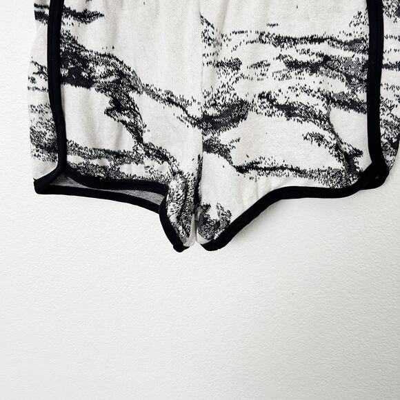 [Twenty Montreal] Black White Marble Abstract Print Knit Shorts Size Small S - Picture 7 of 11